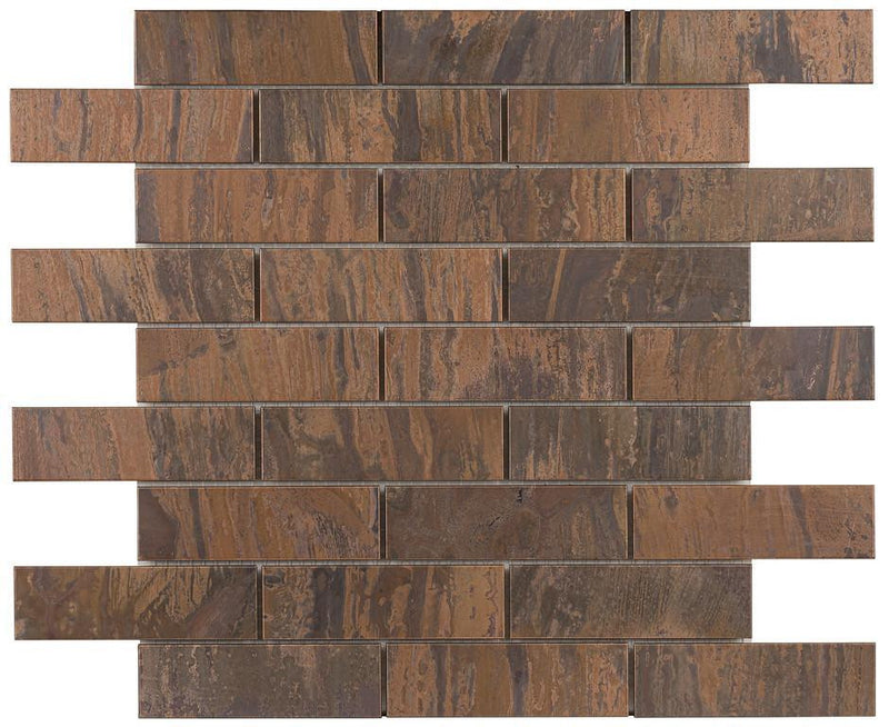 Antique Copper Subway Brick Metal Mosaic Tile for Kitchen Backsplash, Fireplace & Accent Wall