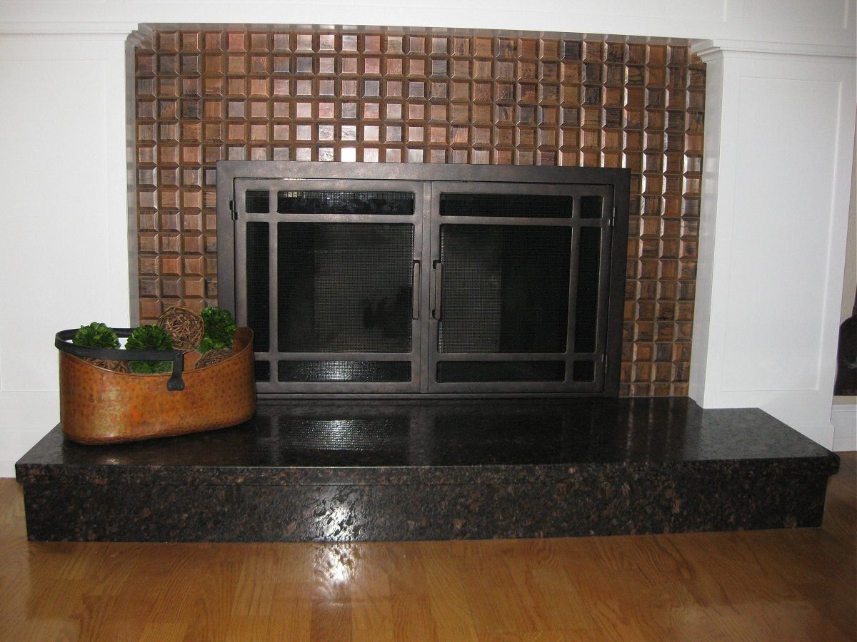 UBC Antique Copper Tile Backsplash 2 x 2 Beveled Mosaic 525-032