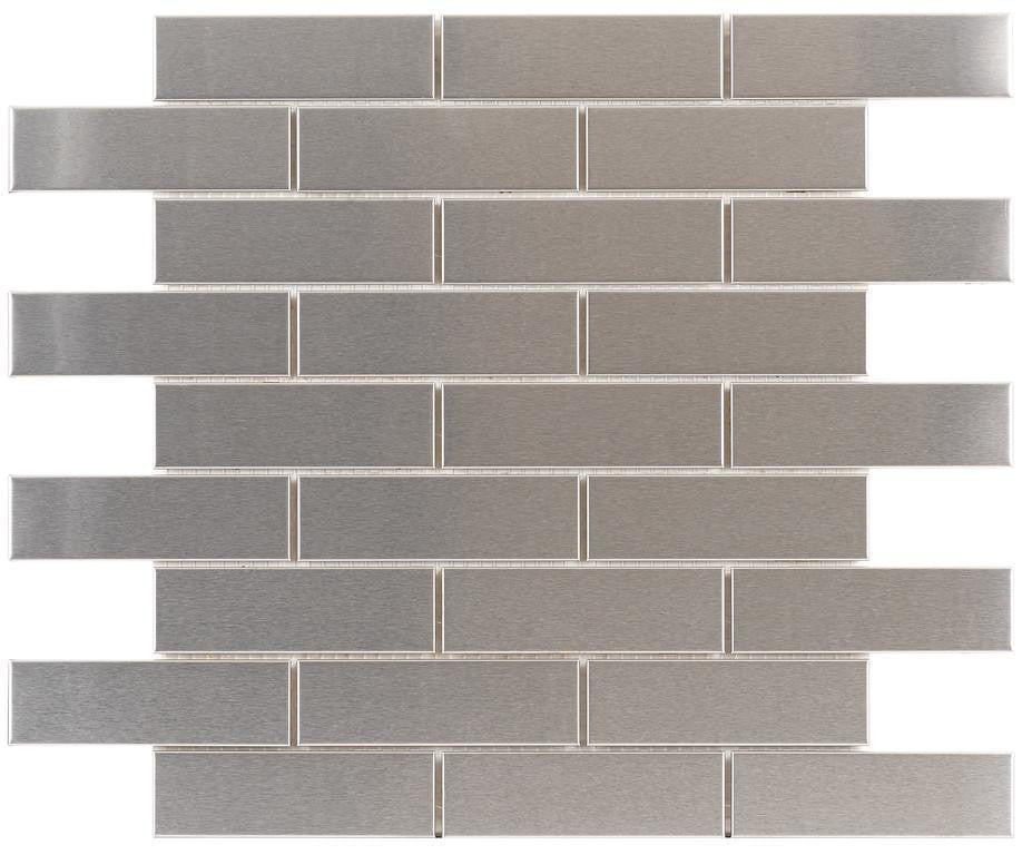 UBC Stainless Steel Tile Backsplash 1 x 4 Mosaic 411-017