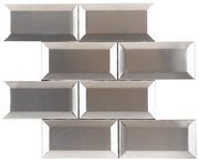 UBC Stainless Steel Tile Backsplash 3 x 6 Bevel Subway Tile 411-036