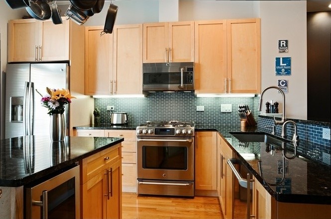 Glass Tile Kitchen Backsplash