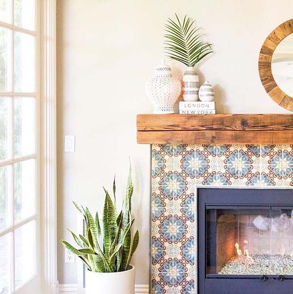 Dress up your fireplace with tiles