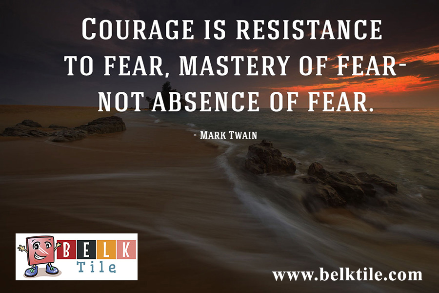 "Courage is Resistance to Fear, Mastery of Fear not Absence of Fear" ~ Mark Twain