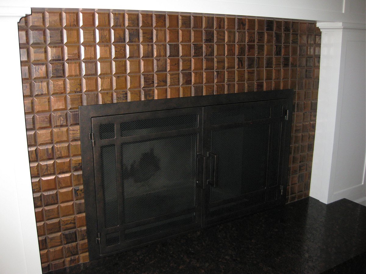 2 x 2 Antique Copper Bevel Metal Tile Mosaic
