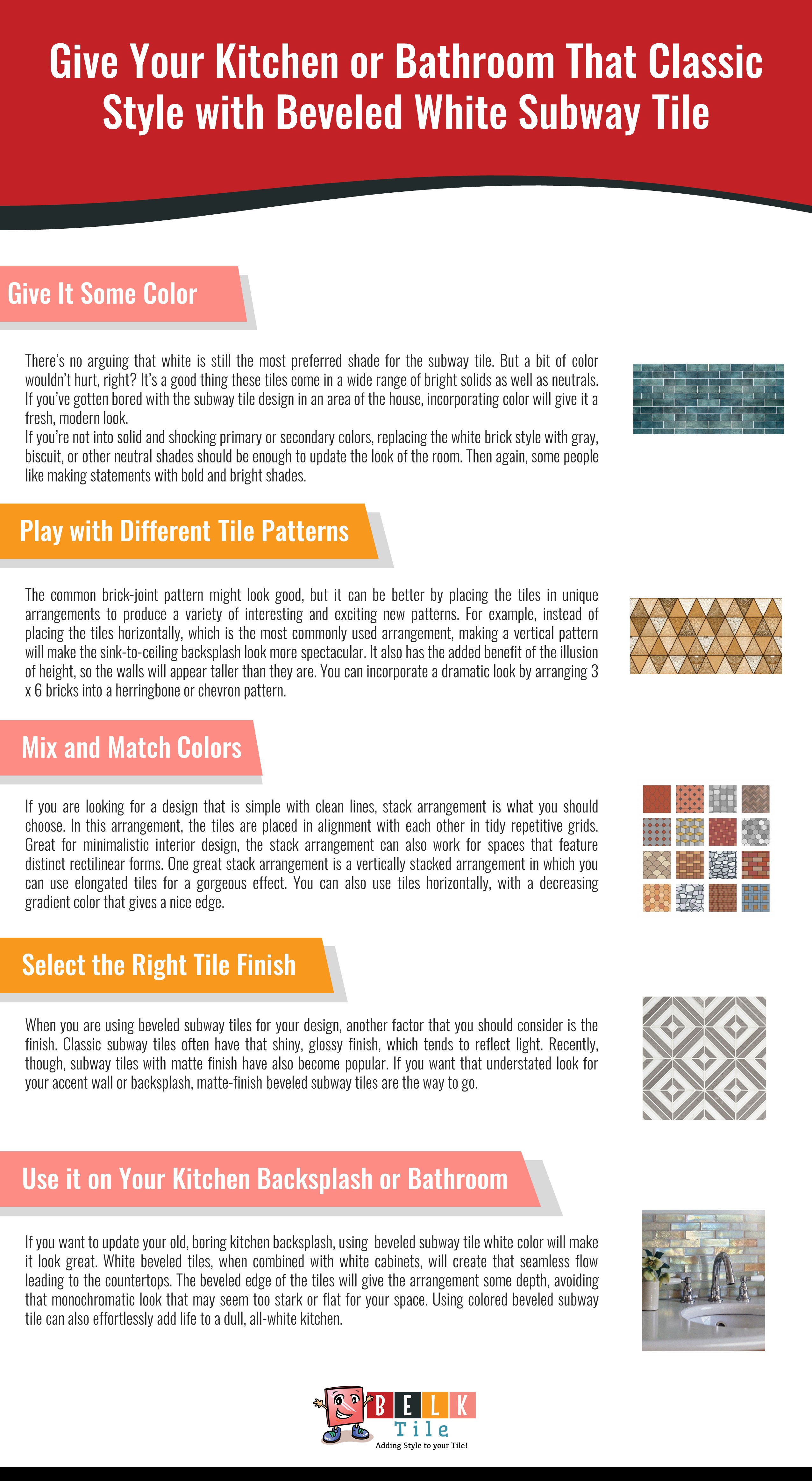 Beveled Subway Tile Infographic