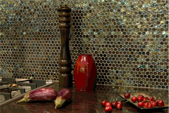 glass tile backsplash