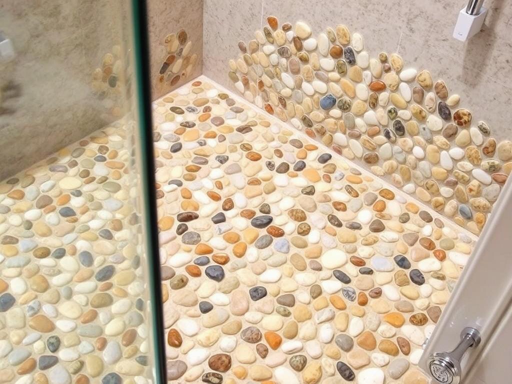 Pebble Tile Mosaic Shower Floor and Shower Wall Tile options Pebble Tile Mosaic Shower Floor and Shower Wall Tile options