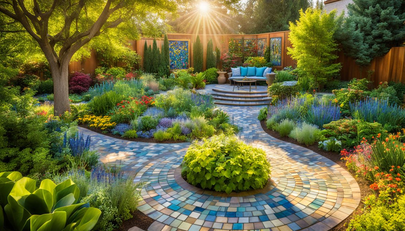 stained glass tile for outdoor design ideas