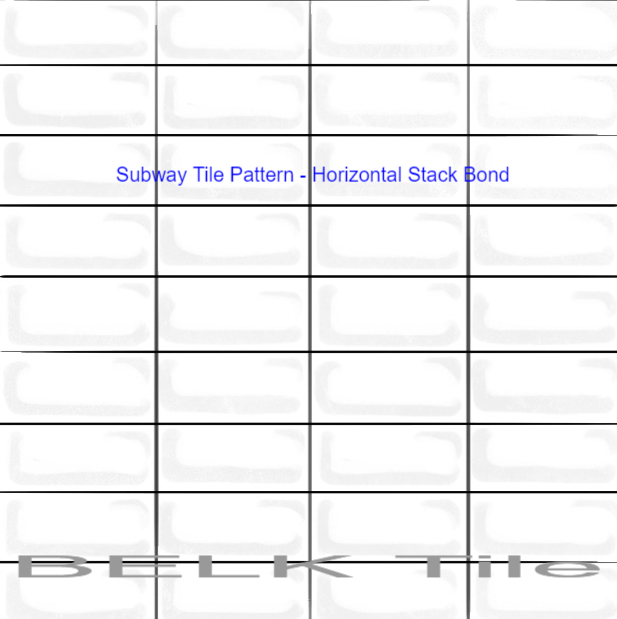 Subway Tile Pattern Horizontal Stack Bond