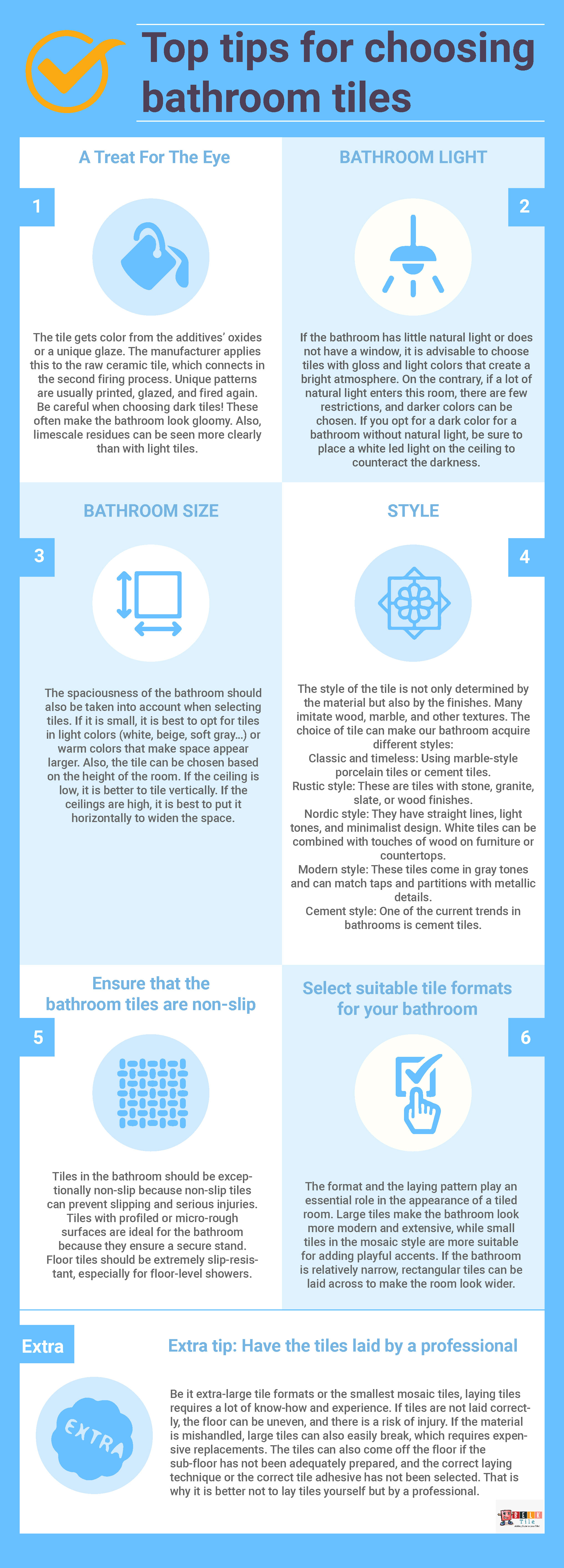 Top Tips For Choosing Bathroom Tiles Infographic
