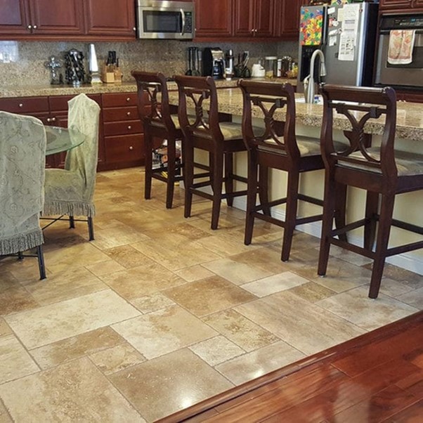 Travertine Tile type of kitchen flooring