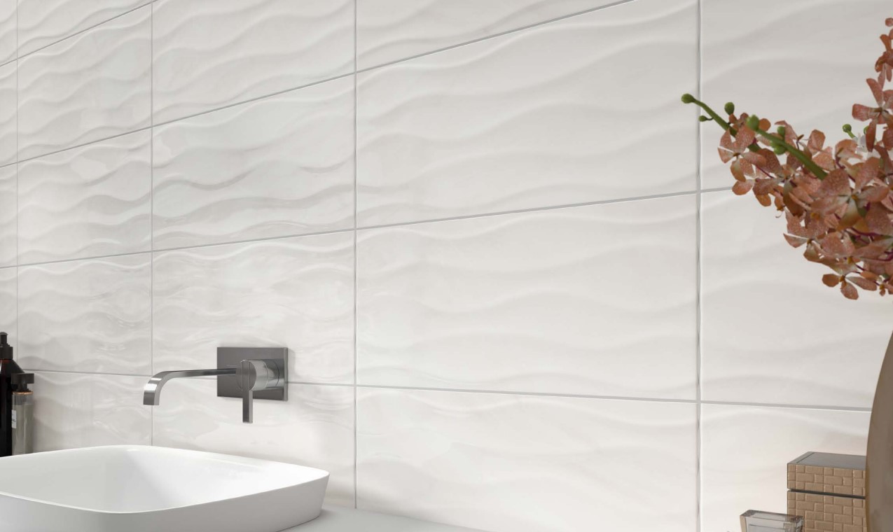 white bathroom ceramic tile